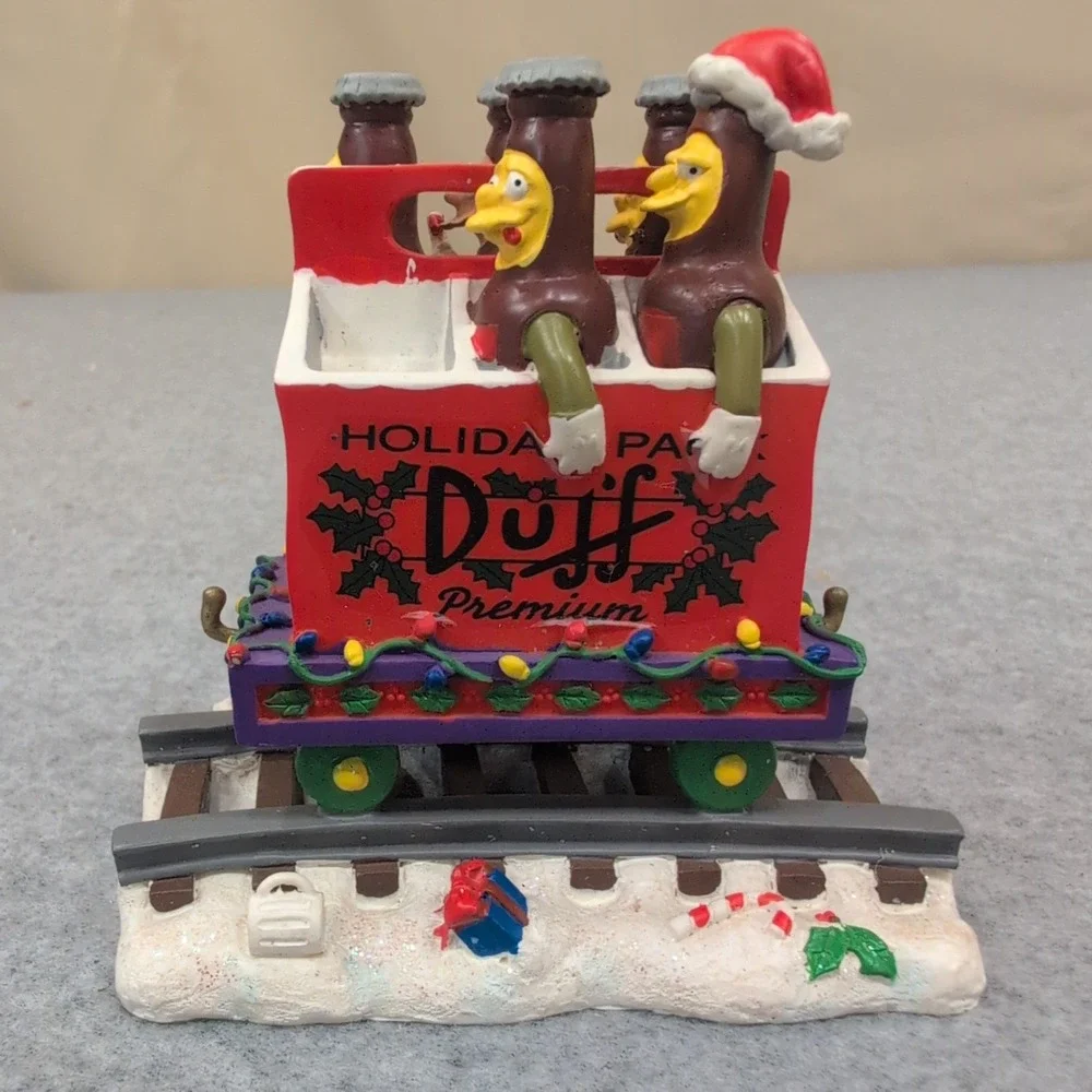 The Simpsons Packing Up for Christmas Duff Beer Train Sculpture 2005 - Picture 1 of 6